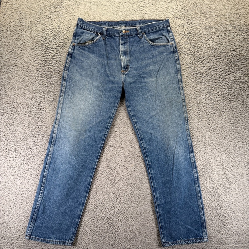 Wrangler Rustler Jeans Mens 36x30 Blue Cotton‎ Denim Straight Workwear Travel